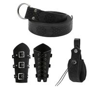 Uhngw Accessoires de la Renaissance pour homme - Pochette de ceinture de festival médiéval, accessoires en cuir, sac banane vintage pour festival, cosplay, événement, foire de la Renaissance, Noir