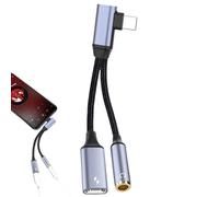 Uhngw Adaptateur Casque | Adaptateur 2-en-1 Jack 3.5mm - Convertisseur avec Câble Tressé Chargeur pour Smartphone Casque Écouteurs Hommes Femmes