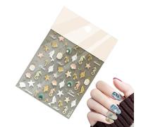 Uhngw Autocollants pour Ongles Femme - Stickers Manucure Adhésifs - Motifs Embossés Créatures Marines