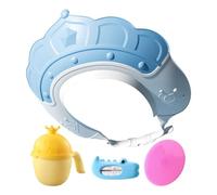 Uhngw Chapeau de douche pour, chapeau de shampoing pour | Bouclier de lavage des cheveux avec jauge de température de l'eau et tasse à shampoing | Casquette de visière de sécurité avec brosse à