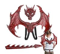 Uhngw Costume de dragon pour tout-petit, ensemble de costumade pour Halloween, costume de dragon charmant pour enfants pour bal masqué, carnaval, fête, scène, théâtre, cosplay, école