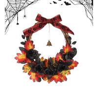 Uhngw Couronne d'automne - Guirlande de Cheminée pour Fêtes | 40 cm Couronne Érable Baies Décor Foyer Hiver Intérieur Fenêtre Porte Extérieur Fête