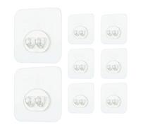 Uhngw Crochets Muraux Sans Dommage - Crochets Adhésifs Résistants Pour Mur,Porte-Clés Transparent Adhésif, 8 Pièces Pour Rangement Maison Chambre Cuisine Extérieur