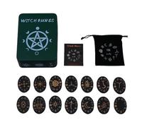 Uhngw Ensemble de runes de sorcière - Runes en bois, pierres runiques, ensemble de runes de sorcière avec guide pour la divination et les pratiques magiques