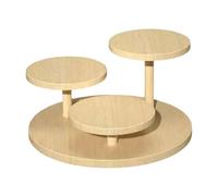 Uhngw Étagère de support d'affichage,support d'affichage en bois | Porte-cosmétique - Présentoir à marches polyvalent en bois à 3 niveaux pour exposer des bijoux, des cosmétiques, des poupées et des