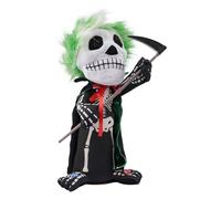 Uhngw Figurine Squelette, Accessoire Cimetière Effrayant avec Son, Décor Sonore et Lumineux pour Maison Hantée Fête Intérieur Bureau Activités Festives