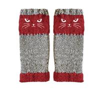 Uhngw Gants Sans Doigts Tricotés,Broderie Chat Pour Chauffage Mains,Gants Chauds Respirants | Pour Filles Femmes Adolescents Déplacement Quotidien Shopping Voyage Marche Festivals