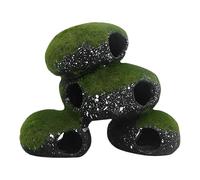 Uhngw Grotte pour poissons, tunnel rocher réaliste avec motif mousse, pour crevettes, serpents, reptiles, terrarium, eau salée et eau douce