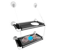 Uhngw Hamac de fenêtre pour chats à l'intérieur - Ventouse double couche fenêtre perchoir pour chat | Étagères sécurisées pour animaux domestiques, économie d'espace, siège pour chaton monté respirant