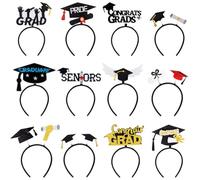 Uhngw Insert du bandeau de chapeau de graduation, bandeau de chapeau de graduation | 12 pièces décorations de graduation élégantes 2025 | Costumes et accessoires pour collège maternelle préscolaire
