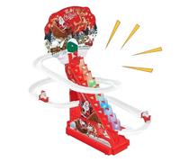 Uhngw Pères Noël Grimpeurs,Set de Jeu Festif de Course sur Piste et Escalier | Jouet D'Escalade Avec Escalier, Glissière Et Piste, Lumière LED Et Musique - pour Garçons et Filles Apprentissage pendant
