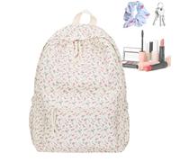 Uhngw Sac À Dos Floral Pour École - Grand Cartable Mignon En Toile Pour Filles,Sac Polyvalent Pour Cosmétiques Gourde Études Transport Élèves Femmes Adolescentes