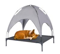 Uhngw Tente pour Chien,Panier Canin avec Toit Anti-UV | Structure Stable Pliable Toile Respirante Doudou pour Appartement Terrasse Chiots Grands Et Petits