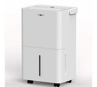 Uhome Déshumidificateur électrique, 12 l/24 h, déshumidificateur d'ambiance 54 m³/18 m², avec arrêt automatique, capteur d'humidité, mode lavage et filtre à charbon actif, tuyau d'arrosage