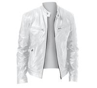 UHouse Blouson Moto Homme Vêtements Cuir Bomber Pour Hommes Vetement Cowboy Bombers Blousons Steampunk Veste Chic Automne Hiver Legere Blanc XL