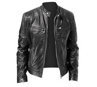 UHouse Blouson Moto Homme Vêtements Cuir Bomber Pour Hommes Vetement Cowboy Bombers Blousons Steampunk Veste Chic Automne Hiver Legere Noir XXL