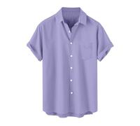 UHouse Chemise Homme Manches Courtes Vêtements Court Vetement Décontracté D'Été Chemises Ete Button Down Shirt Casual Grande Taille Boutonné Habit Mes Commandes en Cours De Livraison Violet 5XL