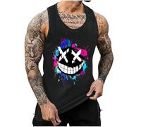 UHouse Debardeur Homme Sport Tee Shirt sans Manche Imprimé Débardeur Coton Ete Humour Gym Tshirt Musculation Tank Top Grande Taille Décontracté Habit Fin Cut Streetwear Amazon Mon Compte Noir 4XL