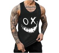 UHouse Debardeur Homme Sport Tee Shirt sans Manche Imprimé Débardeur Coton Ete Humour Gym Tshirt Musculation Tank Top Grande Taille Décontracté Habit Fin Cut Streetwear Produits Amazone Noir XXL