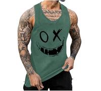 UHouse Debardeur Homme Sport Tee Shirt sans Manche Imprimé Débardeur Ete Humour Gym Tshirt Musculation Tank Top Grande Taille Décontracté Habit Fin Cut Streetwear Amazon Mon Compte Vert armée M