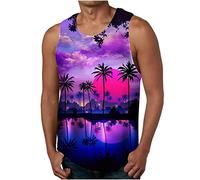 UHouse Homme Debardeur Décontracté Tshirt Leger Teeshirt Gym 2025 T-Shirts Respirant Tee Shirt sans Manche Running Vêtements Fin Cut Habit Violet L
