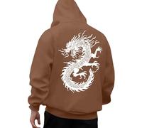 UHouse Sweat a Capuche Homme Imprimé au Dos Chic Sweats Hip Hop Hoodie Décontracté Streetwear Y2k Oversize Sweatshirt Manga Pull Sport Habit Ample Pulls Casaul Haut Anime Vetement Café L