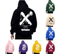 UHouse Sweat a Capuche Homme Imprimé au Dos Chic Sweats Hip Hop Hoodie Décontracté Streetwear Y2k Oversize Sweatshirt Manga Pull Sport Habit Ample Pulls Casaul Haut Anime Vetement Noir XXL