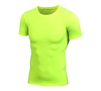 UHouse Tee Shirt Compression Homme Ete Sport T-Shirt à Manches Courtes Fitness Tee-Shirt Gym Teeshirts Running Tenue Respirant Amincissant Maillots de Corps Coton Haut Produits Amazone Vert Menthe L
