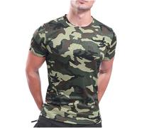 UHouse Tee Shirt Homme Camouflage Teeshirt à Manches Courtes Tee-Shirt Basique Tshirt Col Rond Haut Court Streetwear Grande Taille Humour Top Coton D'Été Habit Mon Compte Vert 3XL