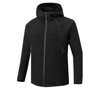 UHouse Veste Imperméable Homme Capuche Softshell de Pluie Tenue Cycliste de Peche Vêtements Survetement Softshells Running Vetement Vtt Coupe Vent Automne Hiver Manteau Noir M