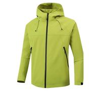 UHouse Veste Imperméable Homme Capuche Softshell de Pluie Tenue Cycliste de Peche Vêtements Survetement Softshells Running Vetement Vtt Coupe Vent Automne Hiver Manteau Vert 4XL