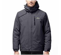 UHouse Veste Imperméable Homme Capuche Softshell de Pluie Tenue Cycliste Survetement Vêtements Running Softshells Chaude Vetement D'hiver Coupe Vent Velo Hiver Manteau Gris foncé5XL