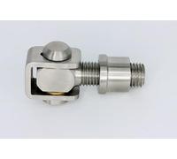 UHRIG Charnière de portail en acier inoxydable M16 V2A - Réglable - Bande à souder par exemple pour porte de jardin (M16)