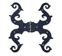 UHRIG Charnière en fer forgé, charnière de meuble, ferrure pour volets, meubles, cuisine, coffre, jardin, etc. (charnière 25 x 21,5 cm)