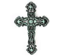 UHRIG croix murale massive en fer, crucifix en fer forgé à suspendre, croix chrétienne pour le mur, hauteur 25cm.
