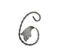 UHRIG Elément décoratif en fer forgé à volutes de garniture en fer forgé en acier forgé, pièce de garniture en fer pour clôture, garde-corps (H : 150mm L : 100mm, en 12x6mm)