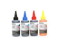 UHRSERNJ Kit d'encre de Colorant Universel de 100 ML BK C M Y Compatible avec Les imprimantes à Jet d'encre et Les systèmes de Cartouche de réservoir CISS(4 Color)