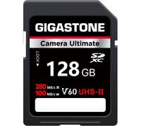 UHS-II V60 128 Go Carte SD, Camera Ultimate, Vitesse jusqu'à 280/100 Mo/s, U3 SDXC 4K Ultra HD UHD Video pour DSLR Canon, Nikon, Sony, Pentax, Kodak, Panasonic, avec 1 Mini étui