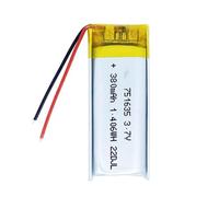 UHSTJW 3.7V 380mAH 751535 751635 LI Polymer Compatible avec DVD MP3 Watch Camera Tablet MP4 Mobile Power Devices Alimentation de Remplacement