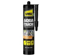 UHU Aqua Etanche - Joint D'Etanchéité - 100% Etanche - Etanchéifie, Protège ET Répare - Toutes Surfaces - Intérieur/Extérieur - A Base de Caoutchouc - Noir - Cartouche de 310 g