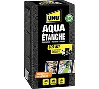 UHU Aqua Etanche - Kit de Réparation Complet avec Enduit D'Etanchéité - 100% Etanche - Etanchéifie, Protège & Répare - Toutes Surfaces - Intérieur/Extérieur - A Base de Caoutchouc - Kit de 750 ml