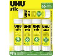 UHU Bâton de colle Stic Sans solvants Blanche - Lot de 5 Stics de 40 g