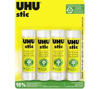UHU Stic - Bâton de colle sans solvants blanche lot 4 stics de 40g