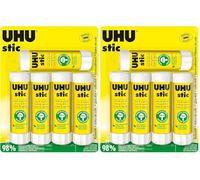 UHU - Bâtons de colle sans solvants, blancs, lot de 5 stics de 40g