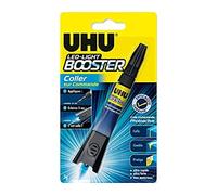 UHU Booster - Colle Instantanée Photoactive - Colle Universelle Tous Supports - S'Active avec Lumière LED (Incluse) - Comble Les Trous ET Scelle les Fissures - Transparente - Tube 3 g