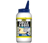 UHU Colle à bois waterproof - Plus forte que le bois, résiste à l'eau, l'intérieur et l'extérieur, D3, sans solvants, embout de précision, transparente, biberon 250g