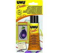 UHU colle Créativ' bois et matériaux naturels, extra rapide, sans solvants, Blanc, tube 38 ml