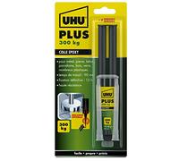 UHU Colle époxy plus - Colle époxy 2 composants, super forte, rapide et précise, serringue avec canule auto-mélangeuse, transparent, 15g