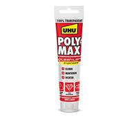 UHU - Colle Polymax en Verre Transparent, 115 g, Tube, Silicone, Adhésif de Liaison, Adhésif, Bureau, Usage Personnel