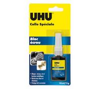 UHU Colle spéciale bloc écrou - colle universelle pour empêcher le desserrage des écrous, colle métal, tube 11g